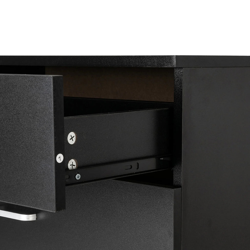 Black 3 Drawer Wood Dresser U747