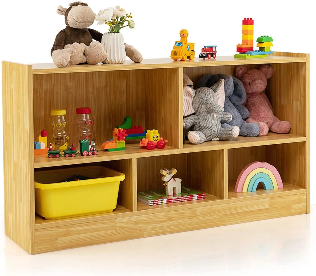 5-Section 2-Tier Wooden Storage Shelf C672