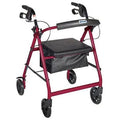 Red 6 Wheels Rollator with Padded Seat N71464