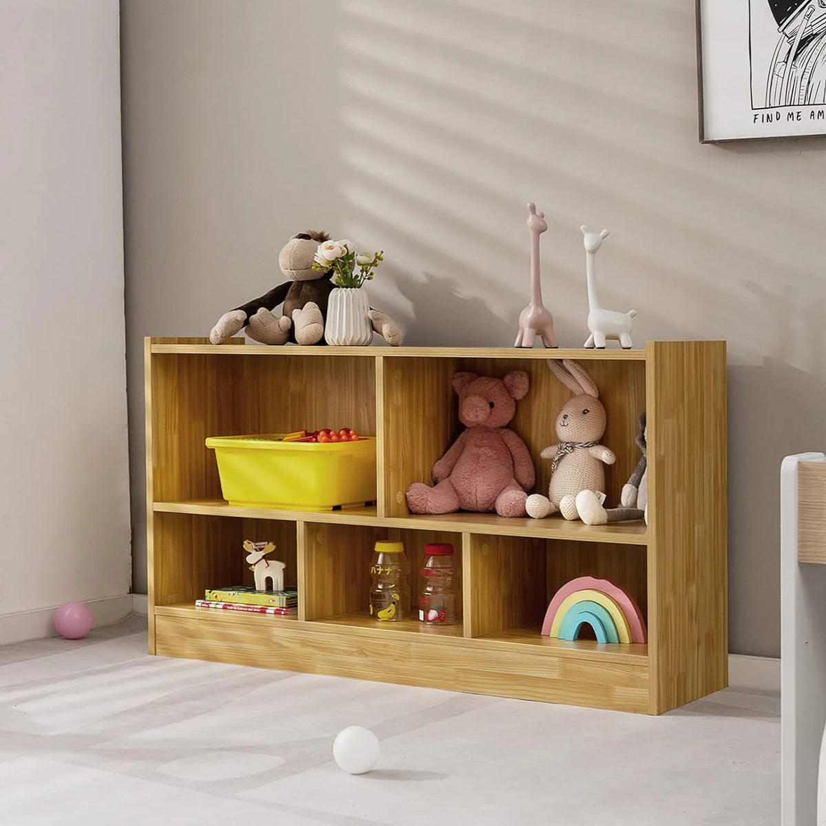 5-Section 2-Tier Wooden Storage Shelf C672