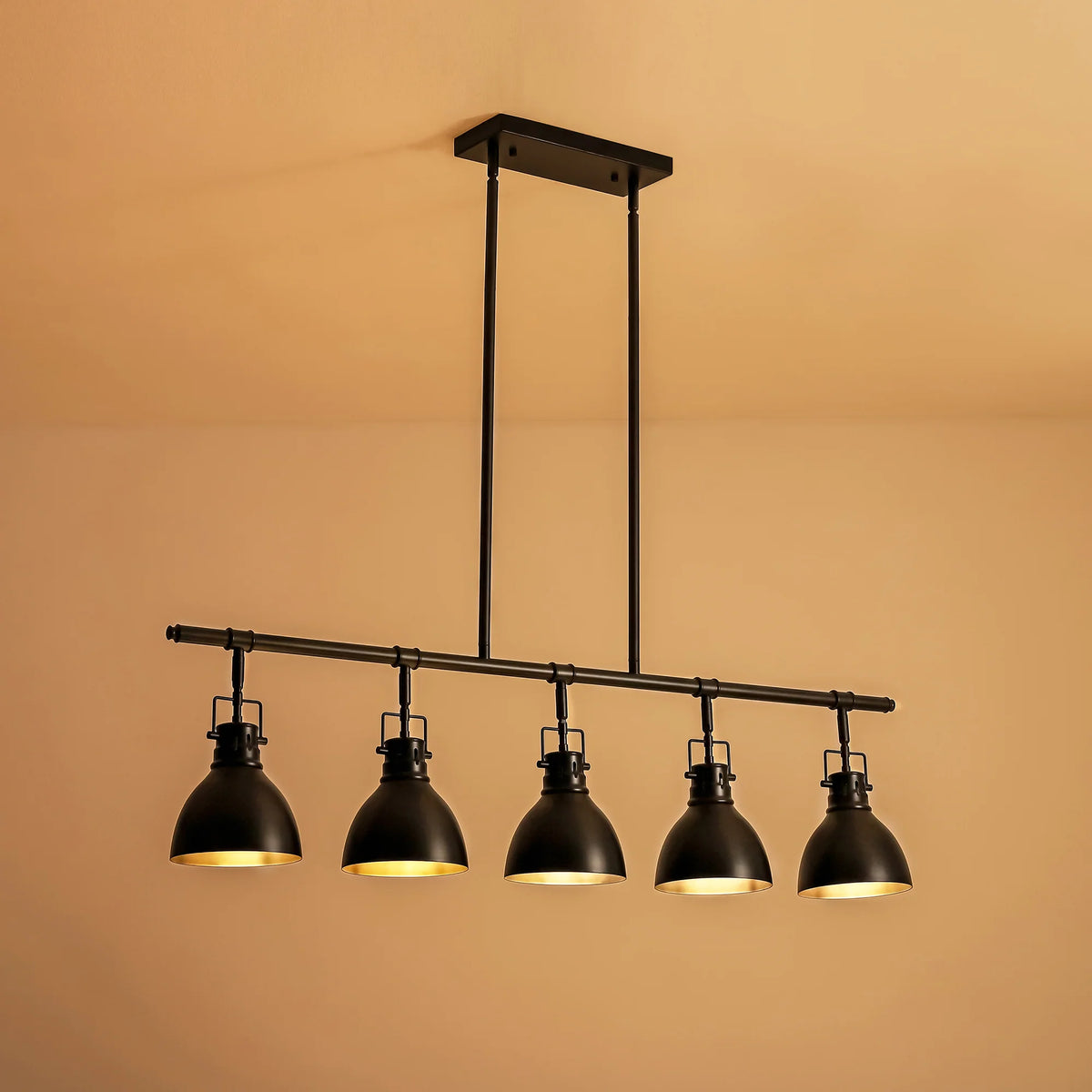 5-Light Linear Dome Hammered Industrial Pendant Q7227
