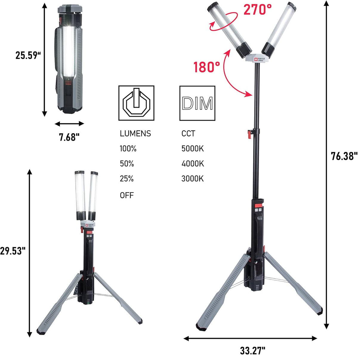 4000 Lumen Rechargeable LED Work Light with Stand H679523