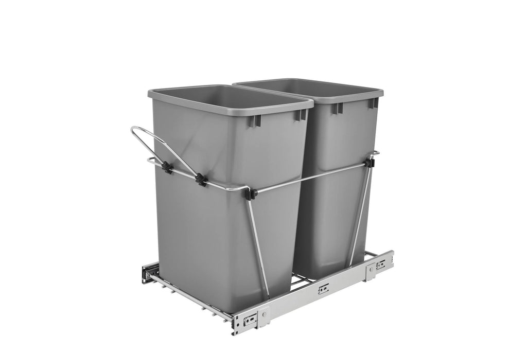 Double 35 Quart Sliding Pull Out Waste Bin Container H69491