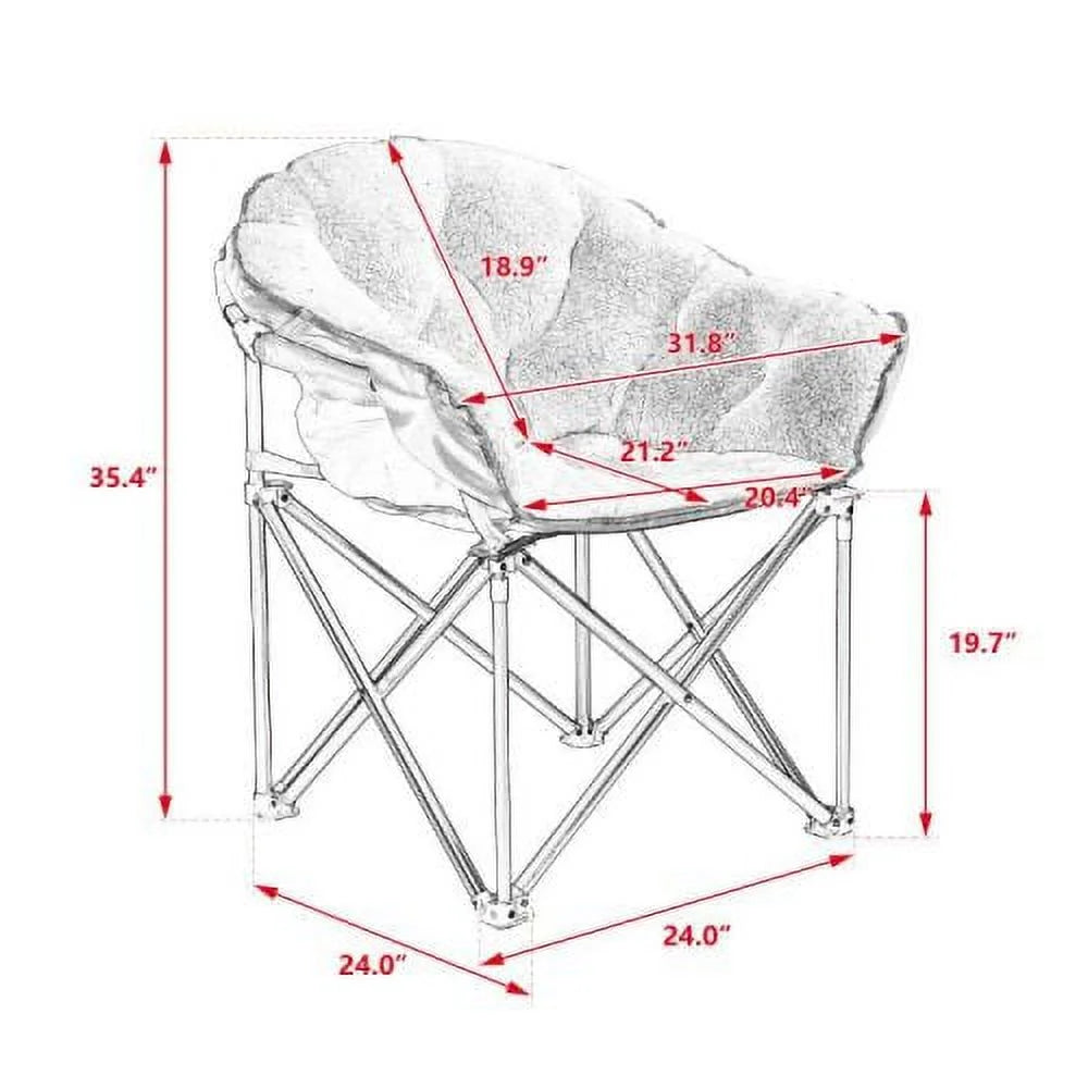 Soft Faux Fur Oversized Folding Saucer Chair C97256
