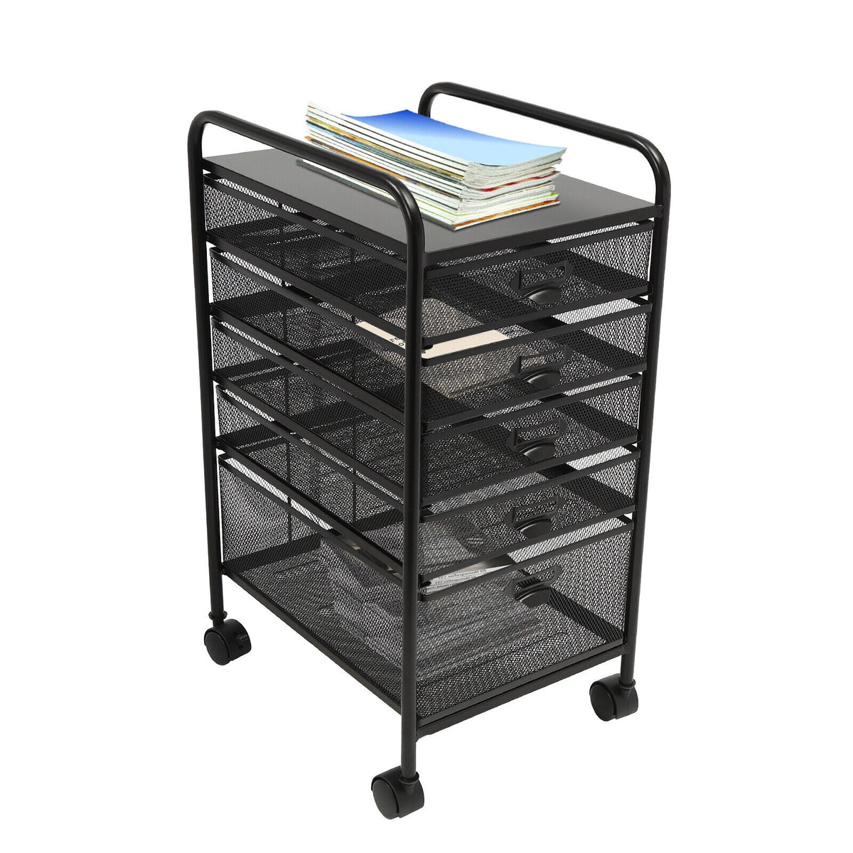 Metal 5 Drawers Rolling File Storage Cabinet with Wheels B534
