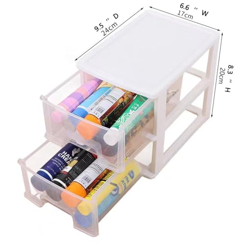 White Plastic 3 Drawer Desktop Organizer J212409