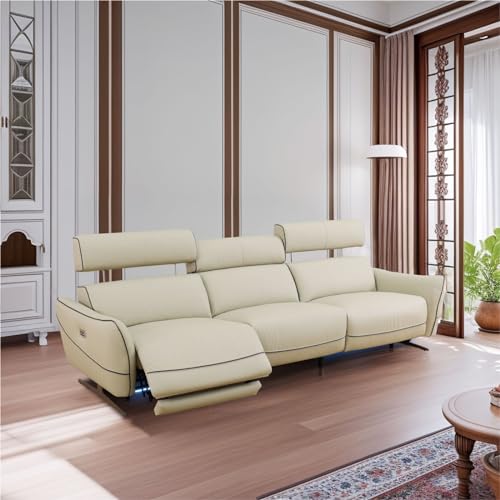 Beige Top Grain Leather 3-Piece Recliner Sofa Set A232