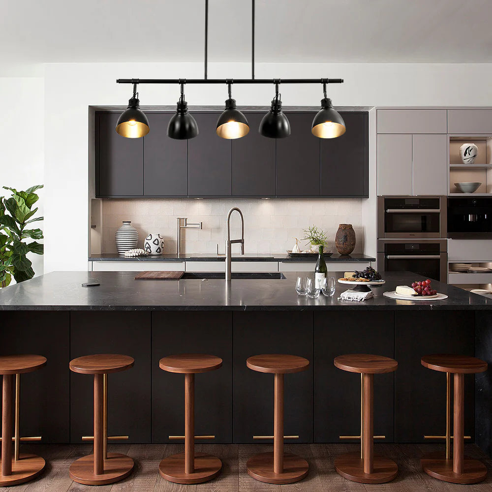 5-Light Linear Dome Hammered Industrial Pendant Q7227