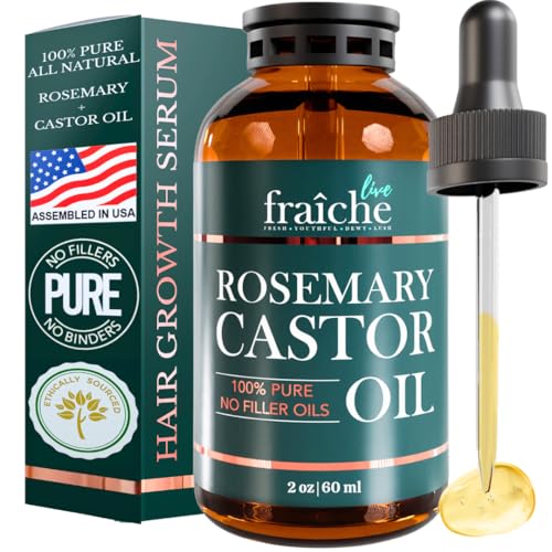 Rosemary Oil for Hair Growth (2oz) with Cold Pressed Castor Oil I125