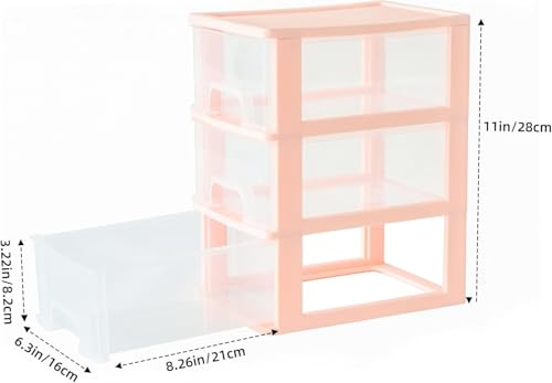 White Plastic 3 Drawer Desktop Organizer J212409