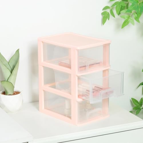 White Plastic 3 Drawer Desktop Organizer J212409