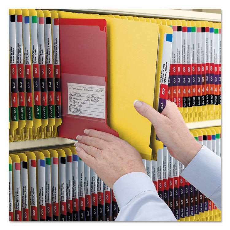 End Tab Classification Folders, Legal Size, 2 Dividers, Yellow, 10/Box N579930