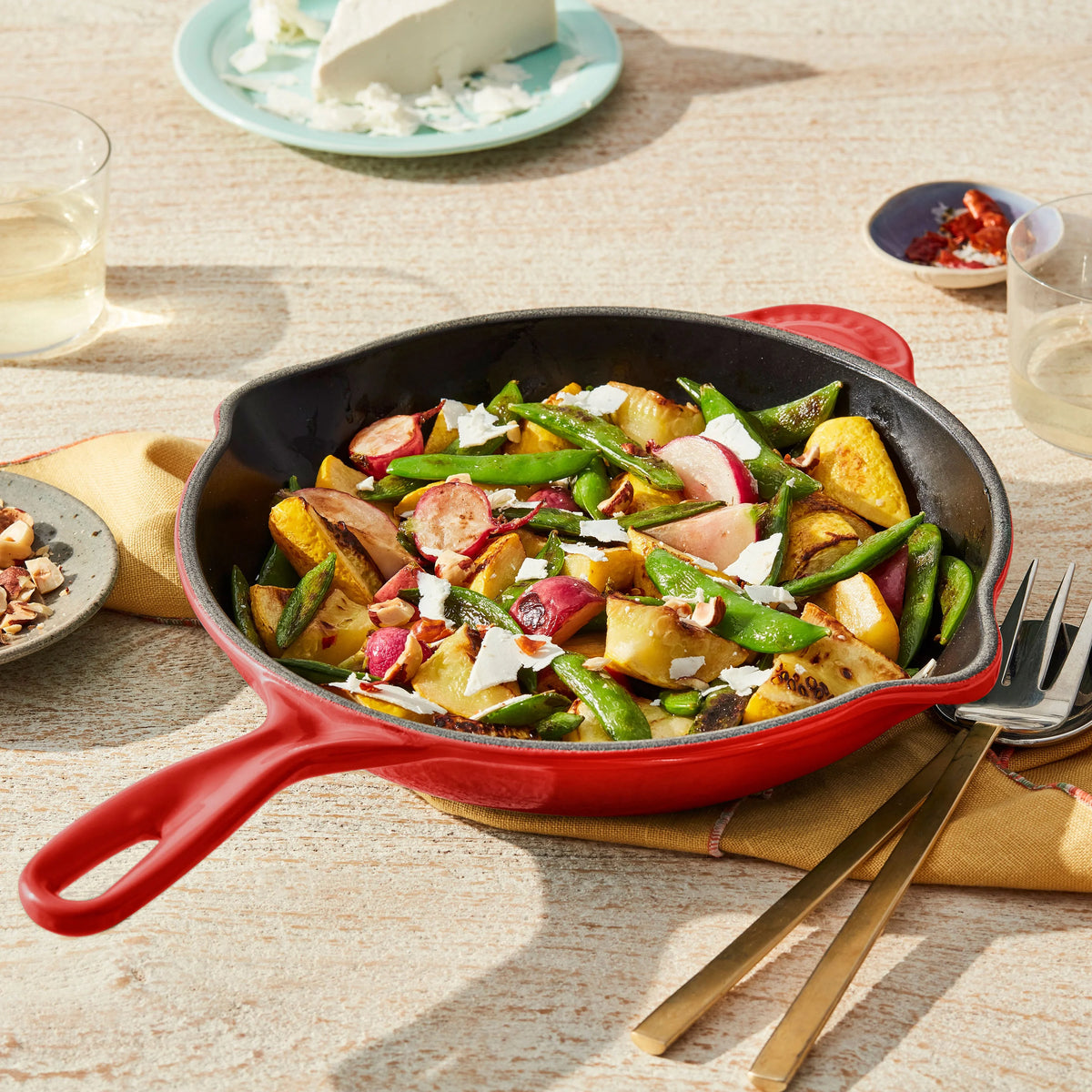 Enameled Cast-Iron 10-1/4-Inch Skillet with Iron Handle D773419