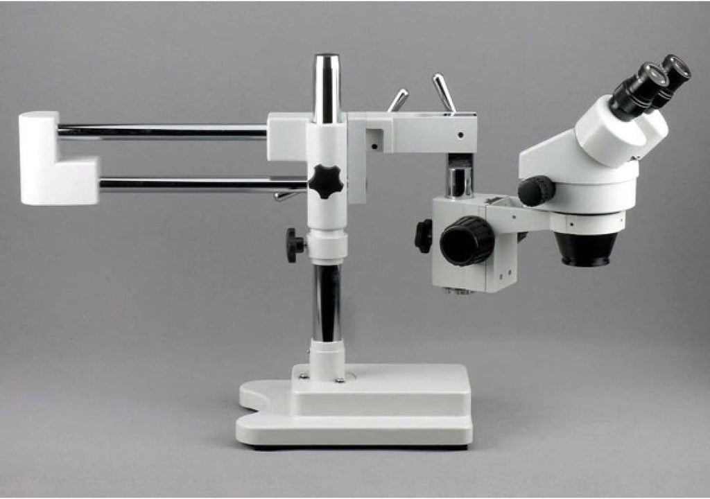 Binocular Stereo Zoom Microscope with WH10x Eyepieces and Double-Arm Boom Stand K51671