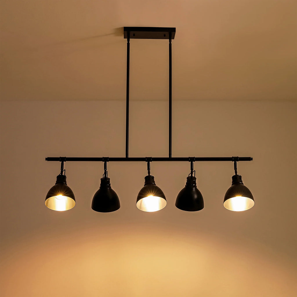 5-Light Linear Dome Hammered Industrial Pendant Q7227