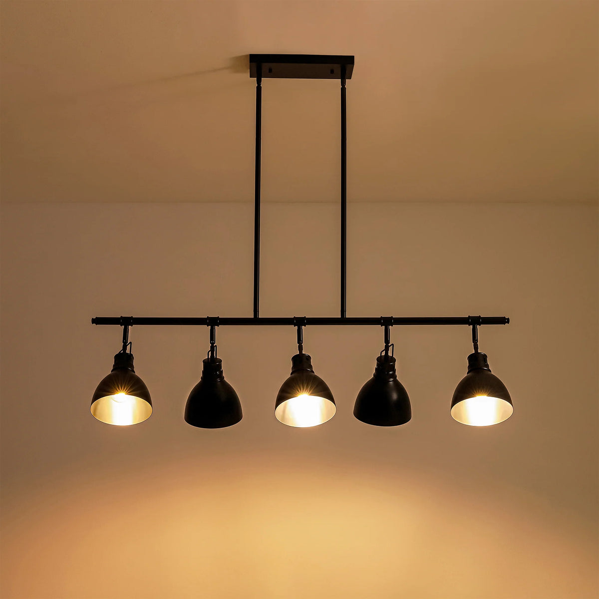 5-Light Linear Dome Hammered Industrial Pendant Q7227