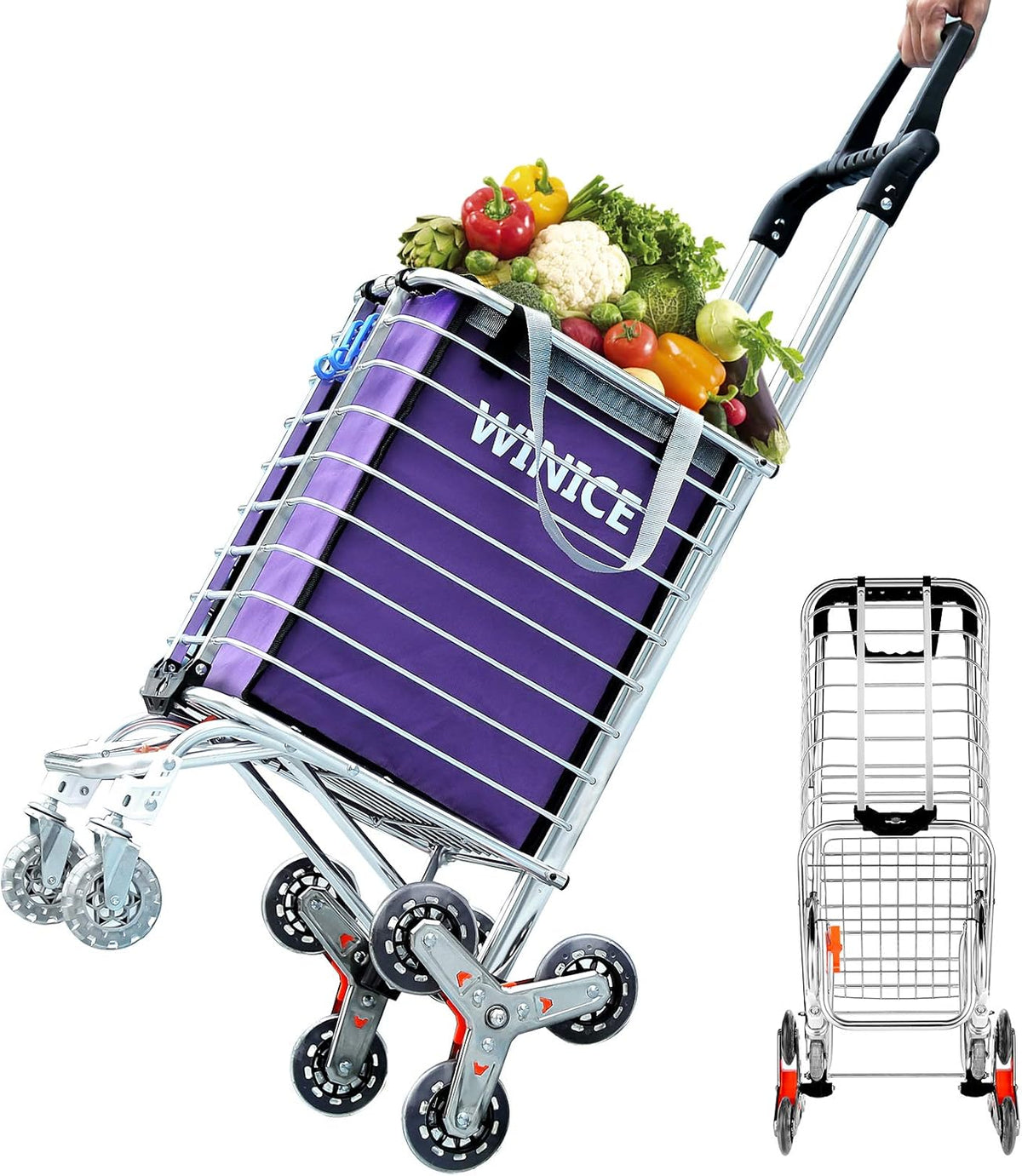 Blue Heavy Duty Stair Climbing Shopping Cart A778571