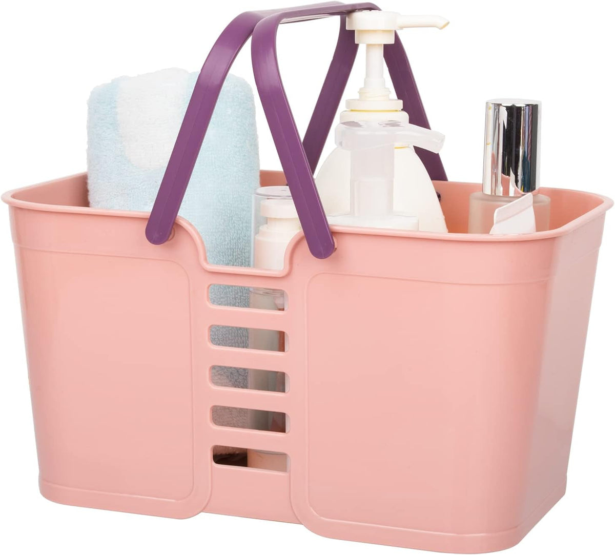 White Plastic Storage Baskets with Handles B67003