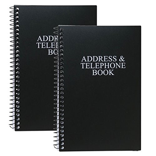 Black 8 x 5 inches Address and Telephone Book 2-Pack E81805