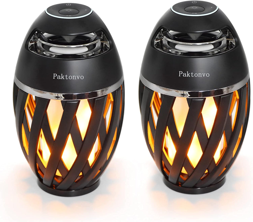 Portable Waterproof Bluetooth Speaker with Flame Light 2 Pack B8812