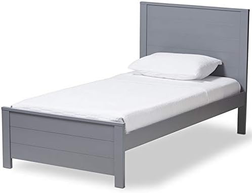 Gray Twin Platform Panel Bed with Trundle S398