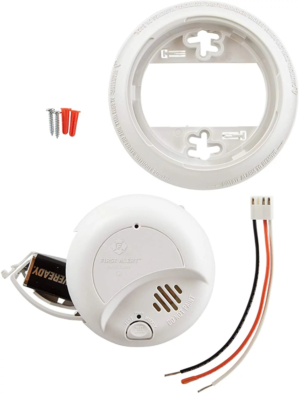 6 Pack Hardwired Smoke Alarm with Battery Backup I953381