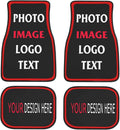 4 Pieces Black with Red Car Mats U666094