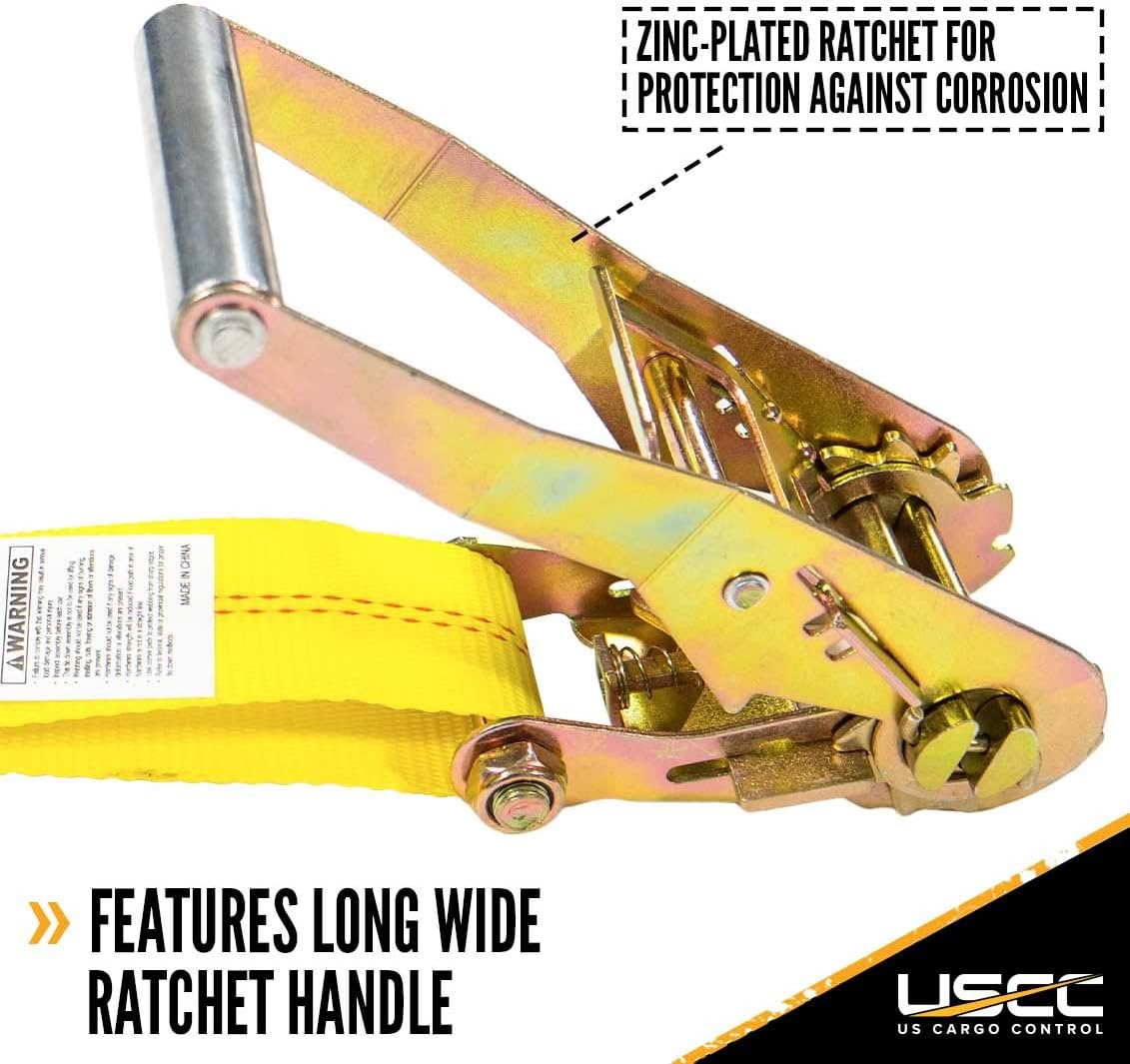 2 Inch x 30 Foot Ratchet Straps with Chain Extension 4 Pack R261751