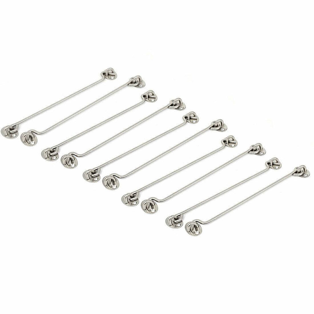 Window Shed Gate Door Latch Lock Catch Eye and Hook Clasp 10pcs S8449