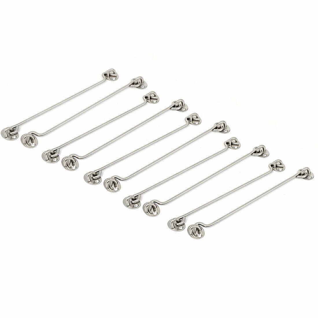 Window Shed Gate Door Latch Lock Catch Eye and Hook Clasp 10pcs S8449