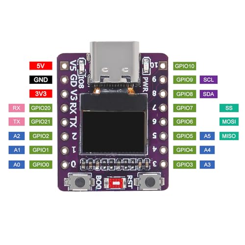 3PCS ESP32-C3 OLED Development Board with 0.42 Inch OLED Module Ceramic Antenna WiFi Bluetooth M88141