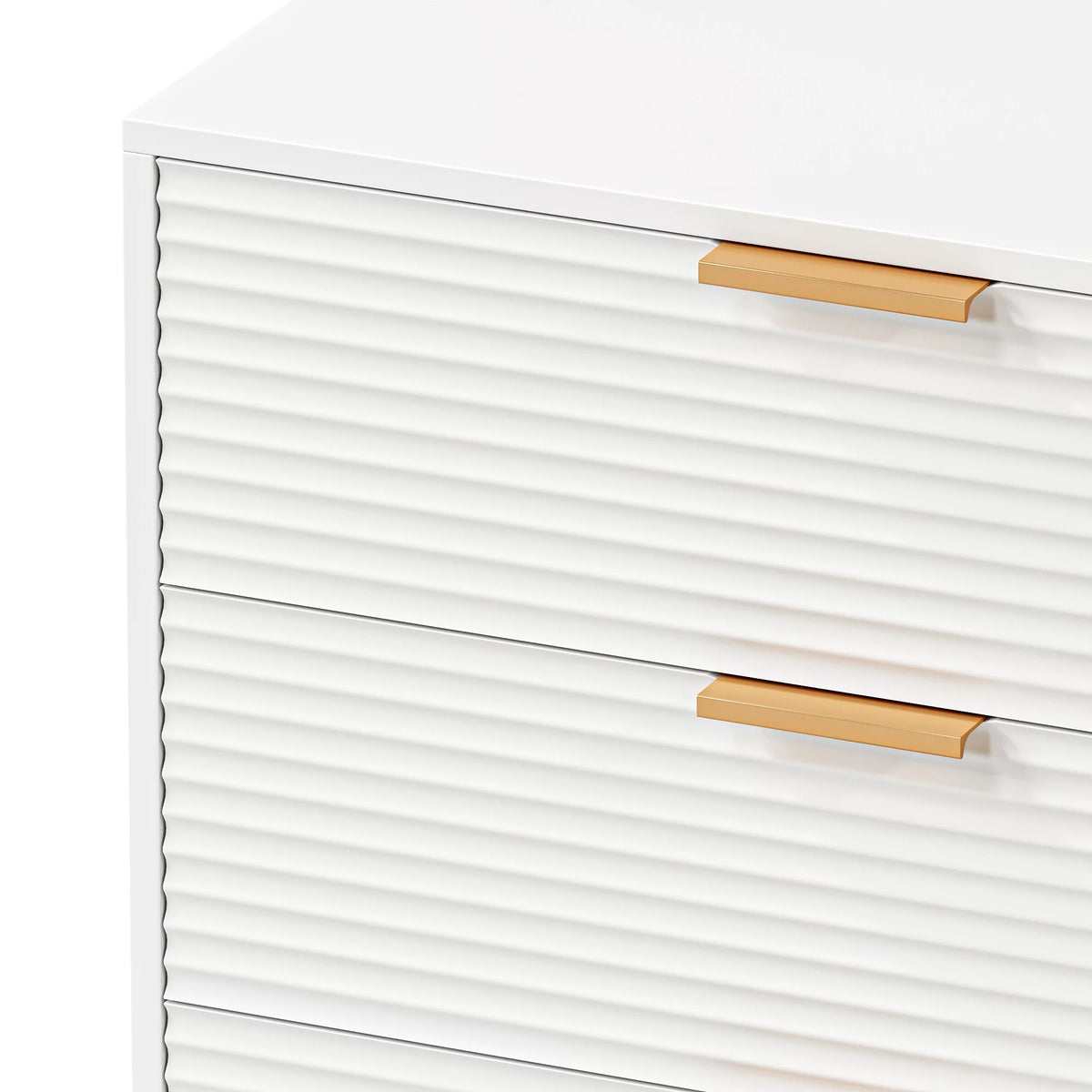 Creamy 6 Drawer Wood Dresser with Metal Base E889