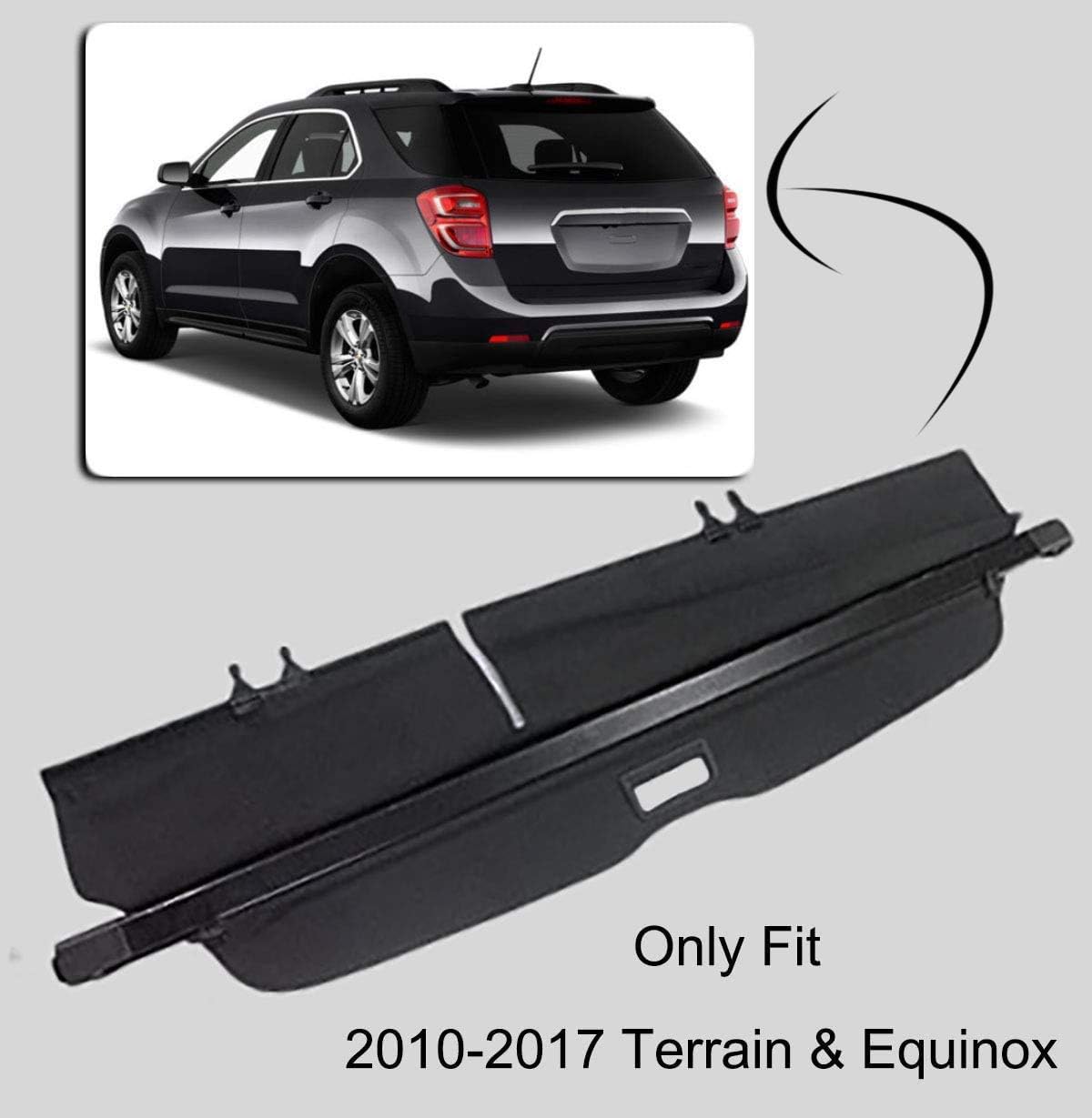 Retractable Black Cargo Cover for GMC Terrain Chevrolet Equinox T654