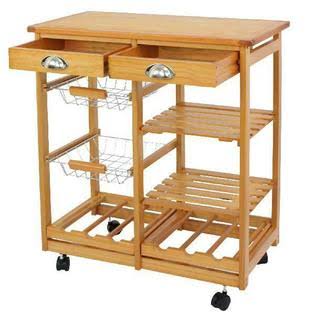 Rolling Wood Kitchen Island Utility Cart Q708