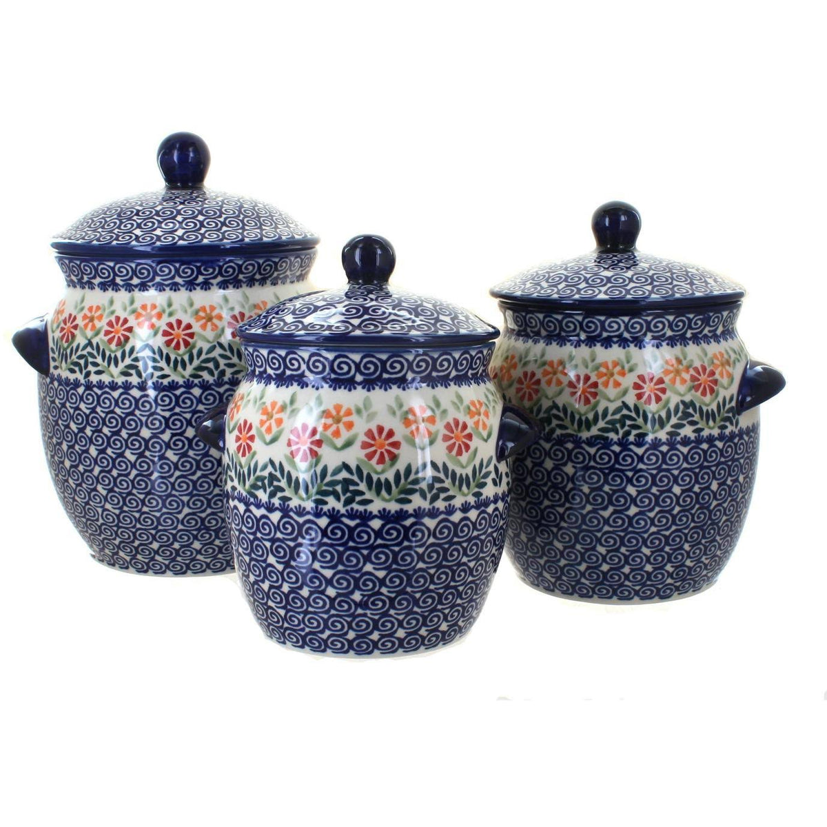 3 Piece Canister Set Polish Pottery U1814