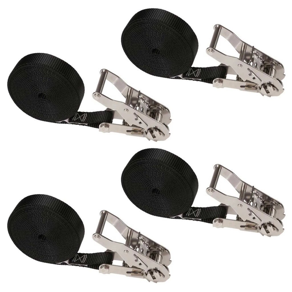 Black Stainless Steel Endless Ratchet Strap 4 Pack V606