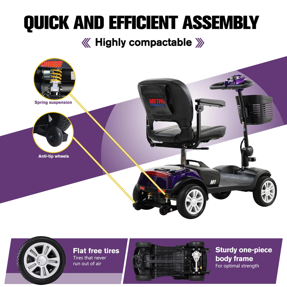 4-Wheel Electric Mobility Scooter with Head Light I54535