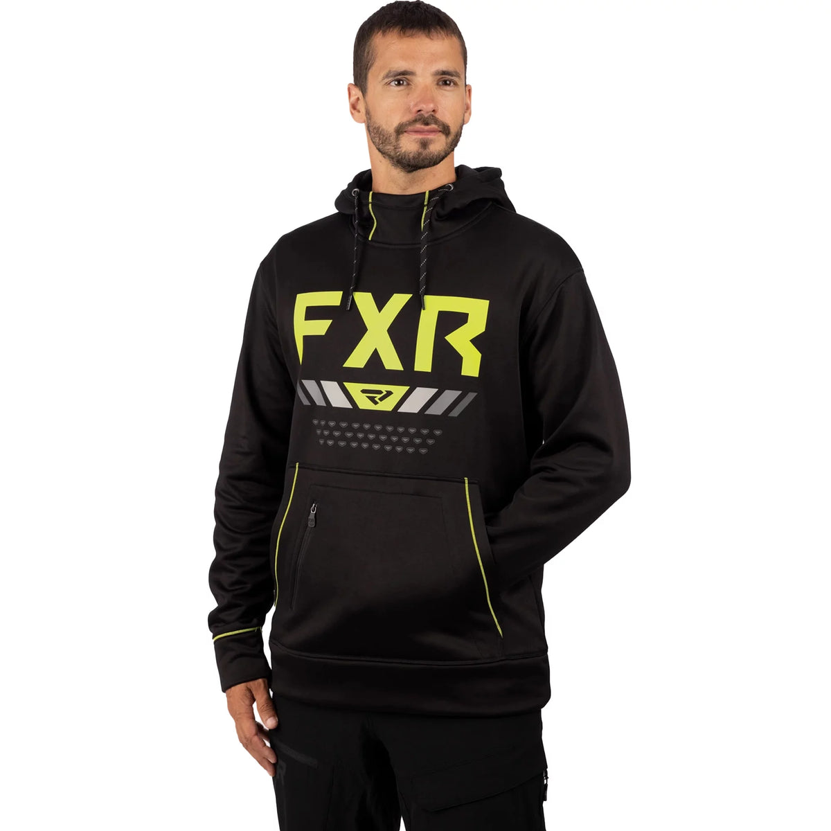 Black Polyester Fleece Hoodie D5634