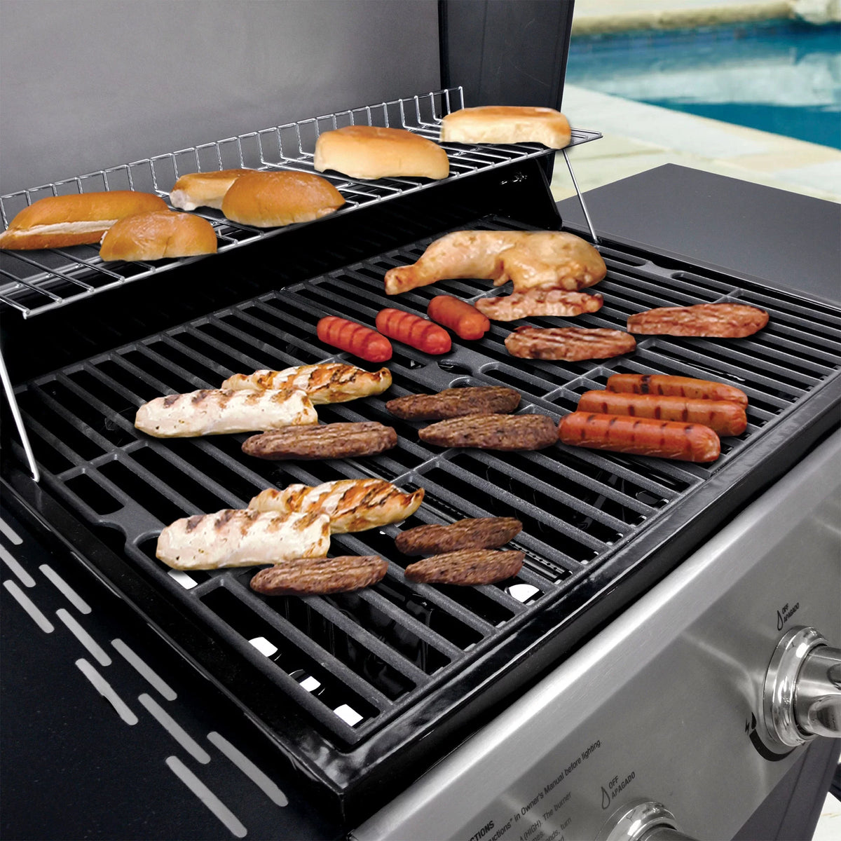 4-Burner Gas Grill with Side Burner and Side Shelves W666909