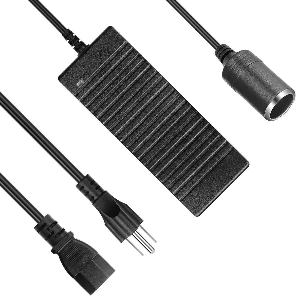 12V Car Plug to Wall Plug Adapter 10A, 100V~240V to 12V 120W Cigarette Lighter Adapter M29037