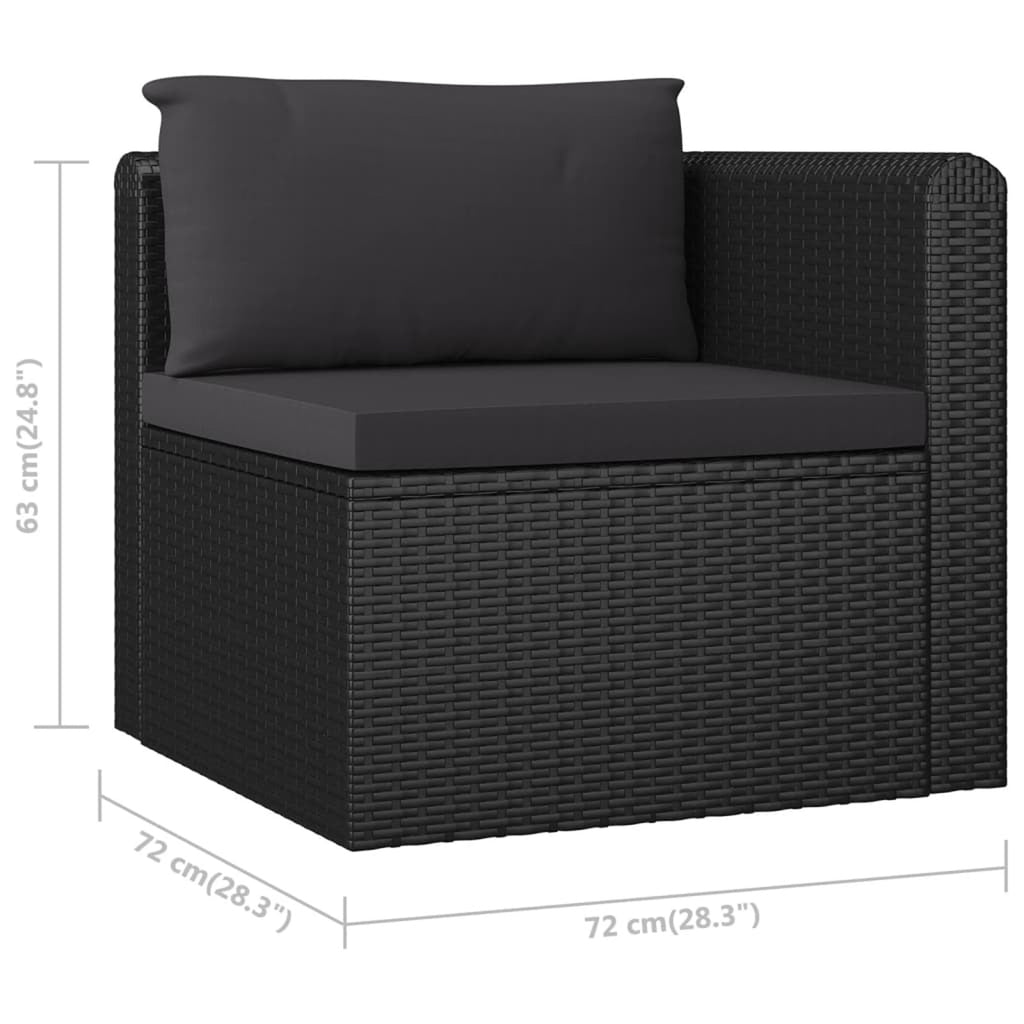 2 Piece Poly Rattan Patio Sofa Set with Cushions Y666