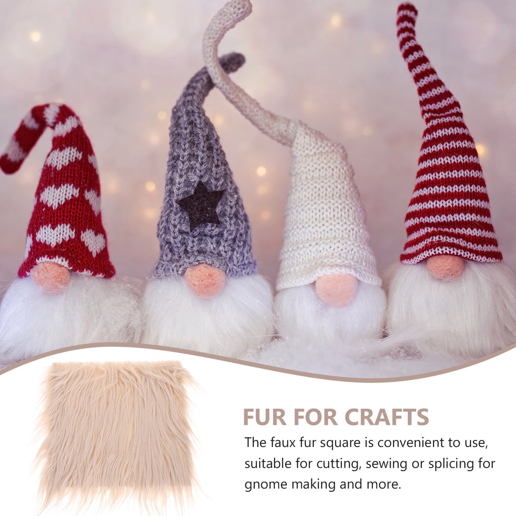 2 Sets Gnome Doll DIY Making Supplies with Faux Fur Fabric and Wooden Balls L5460
