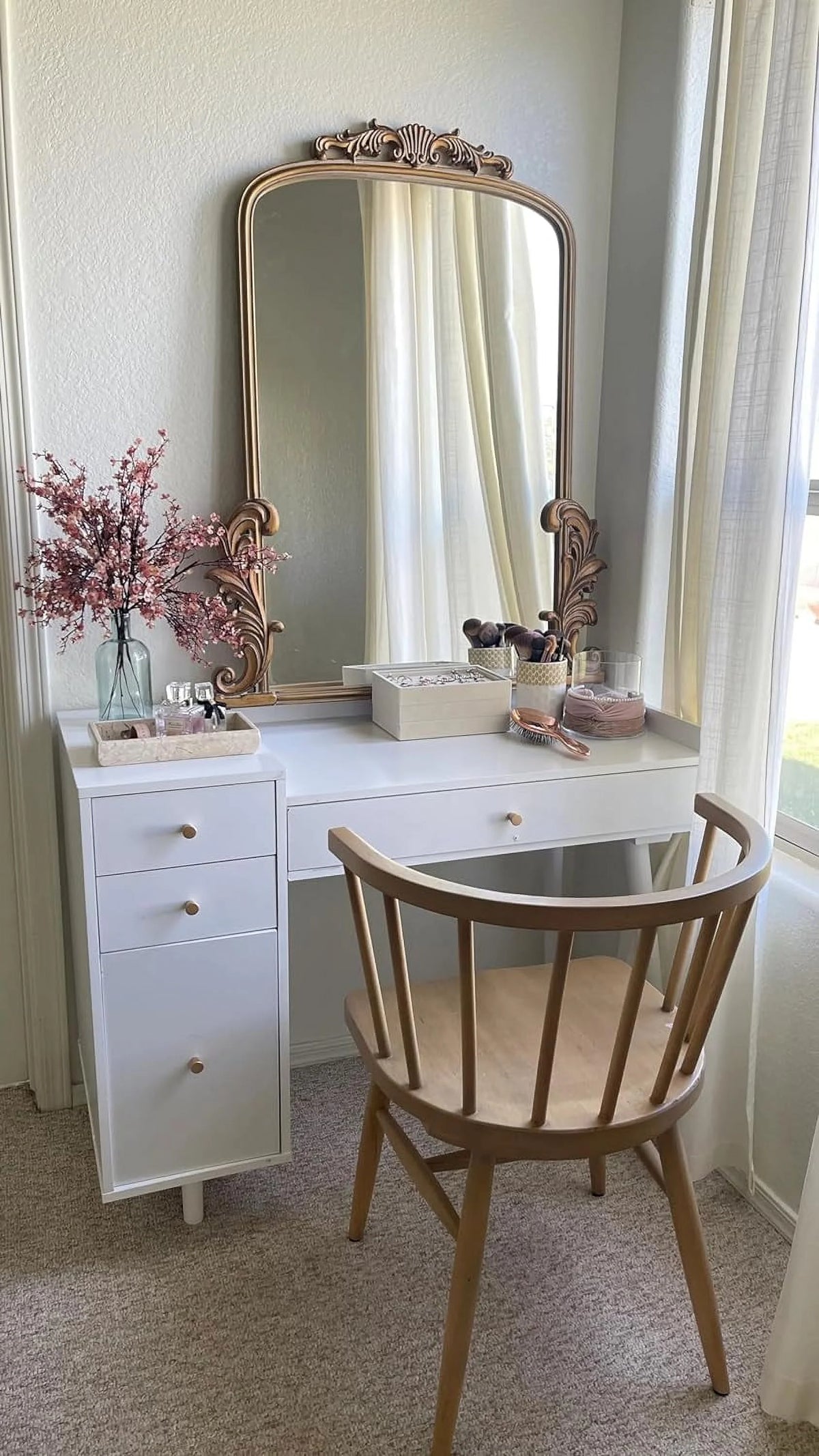 White 4 Drawer Vanity Dressing Table J365777