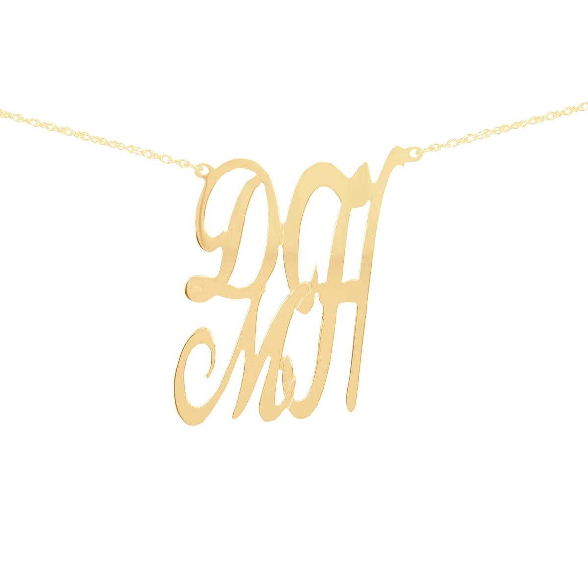 Script Stack Initial Necklace in 14K Gold-Plated Sterling Silver W6192