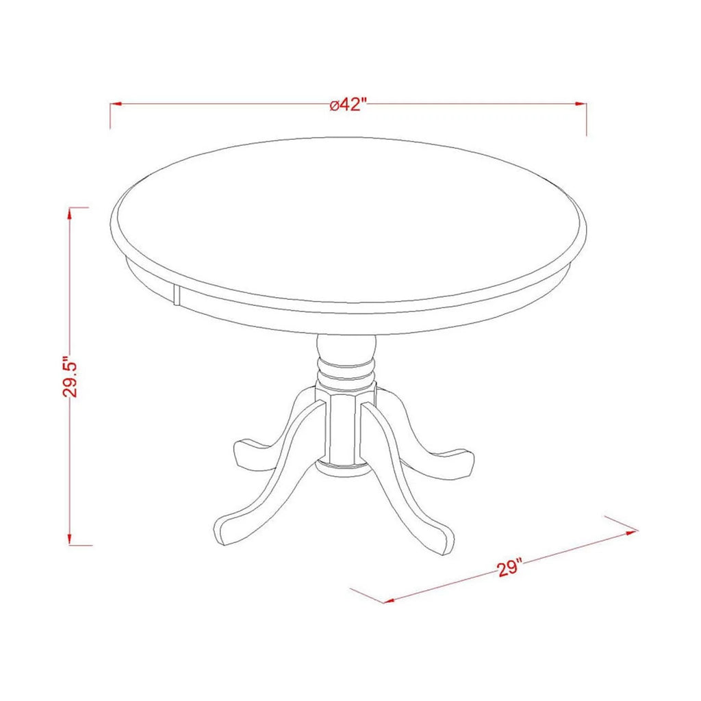 5 Piece Wood Dining Set with Round Table V35525