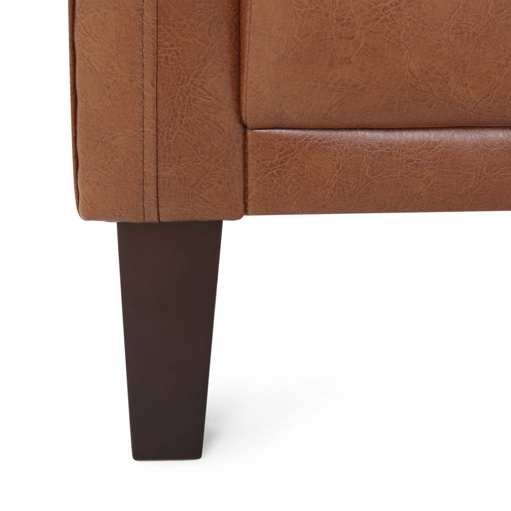 Cognac Brown Loveseat S2217