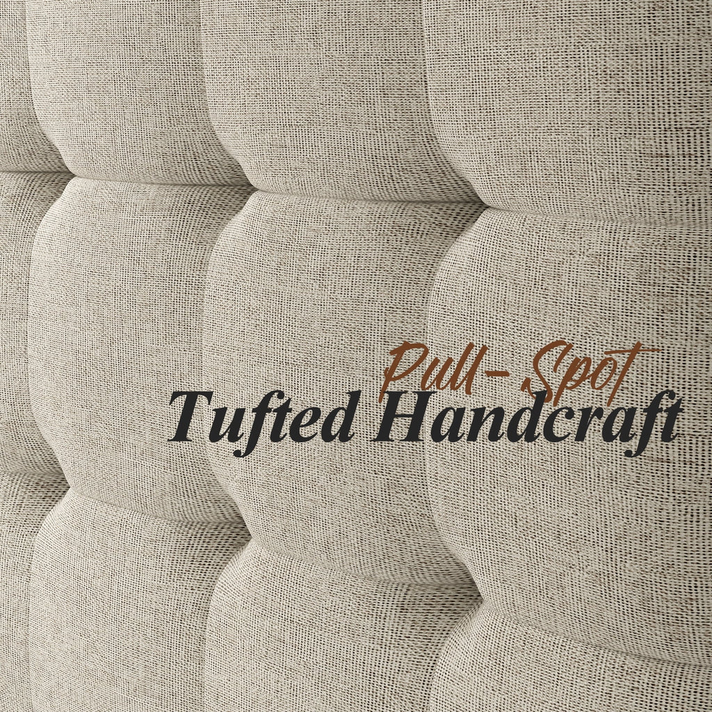 Full Size Wood Platform Bed with Tufted Headboard T3293