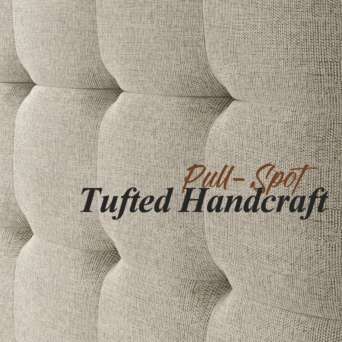 Full Size Wood Platform Bed with Tufted Headboard T3293