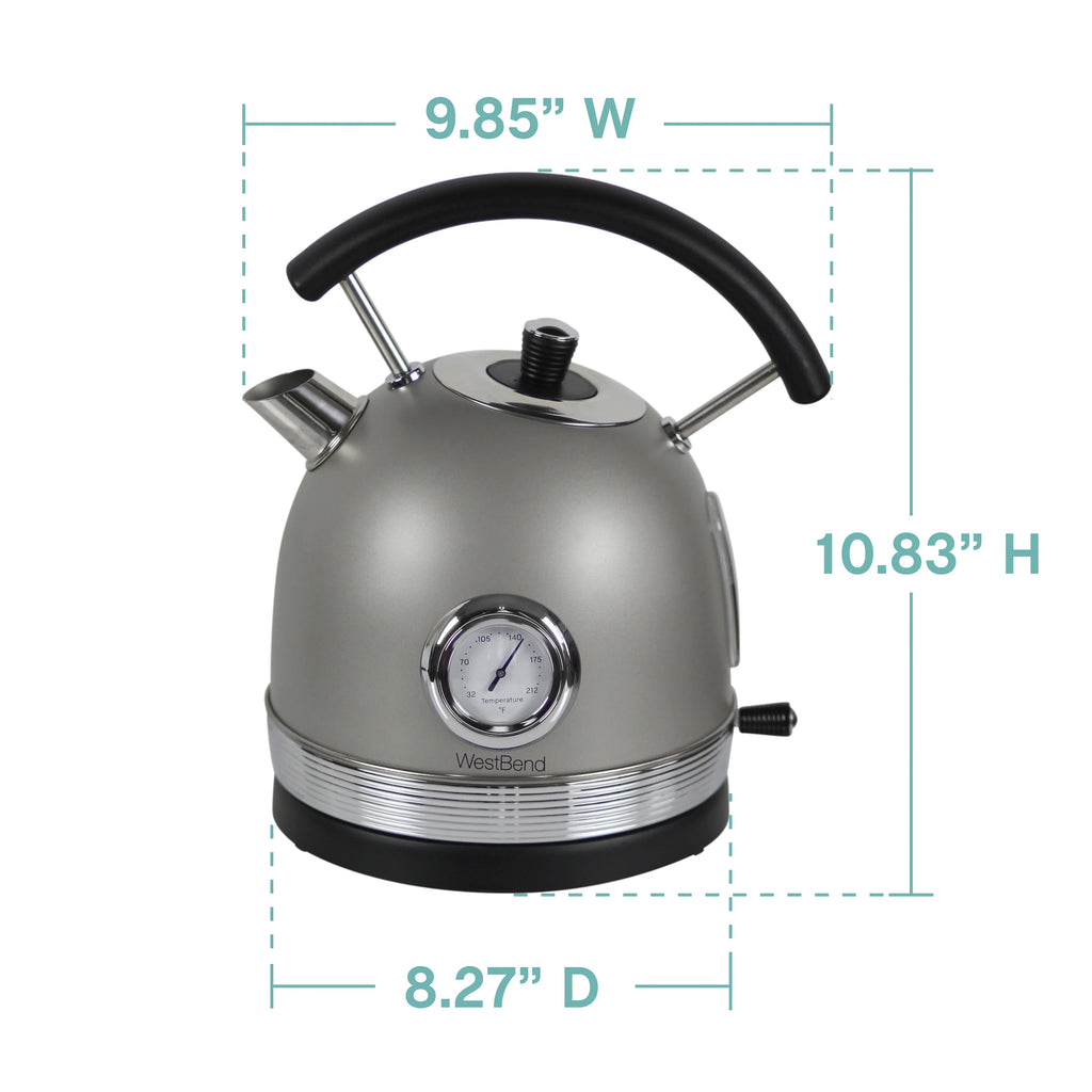 Retro-Style Electric Kettle, 1.7 Liter, 1500W, Gray Y72191