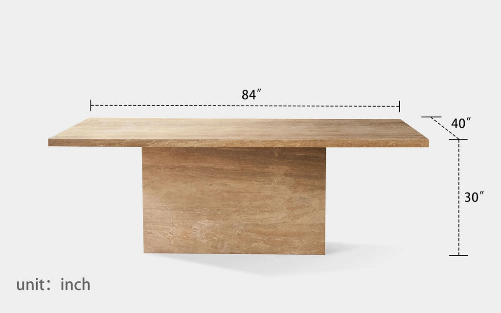 Light Brown Travertine Dining Table S31646